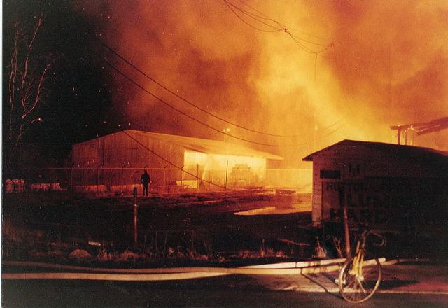 Hutton & Johnson lumber Yard fire February 1980